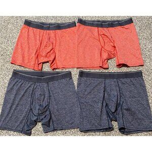 LOT OF 3 HANES Tagless REGULAR Length Boxer Briefs Underwear 2XL Orange Gray
